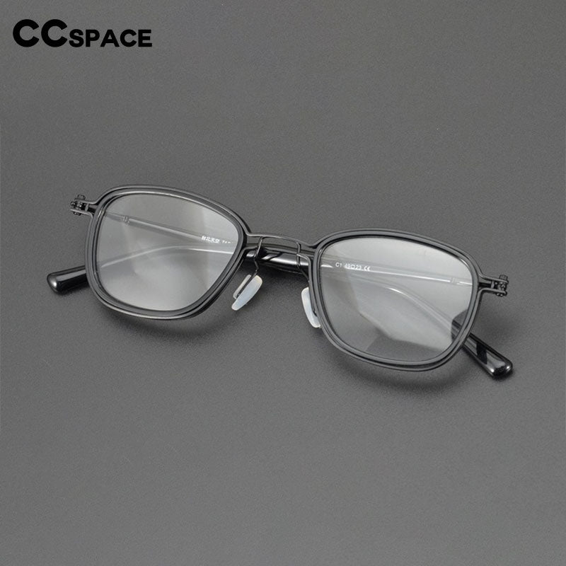 CCSpace Unisex Full Rim Square Alloy Eyeglasses 54724 Full Rim CCspace   
