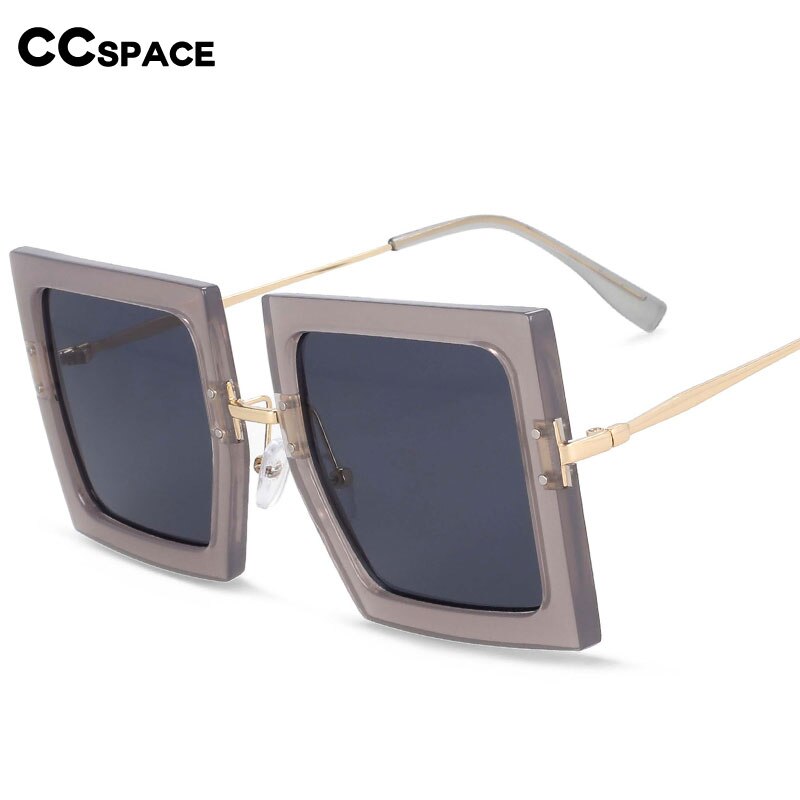 CCSpace Women's Full Rim Oversized Square Resin Alloy Frame Sunglasses 54452 Sunglasses CCspace Sunglasses   