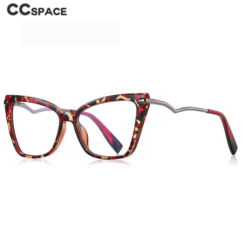CCspace Women's Full Rim Square Cat Eye Tr 90 Titanium Eyeglasses 53148 Full Rim CCspace   