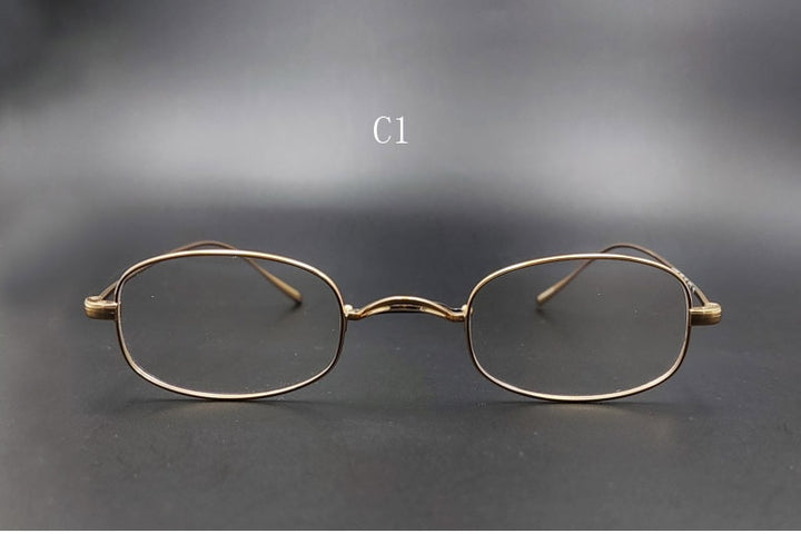 Yujo Unisex Full Rim Small Oval Square Titanium Eyeglasses Customized Lens Options Full Rim Yujo C1 China 