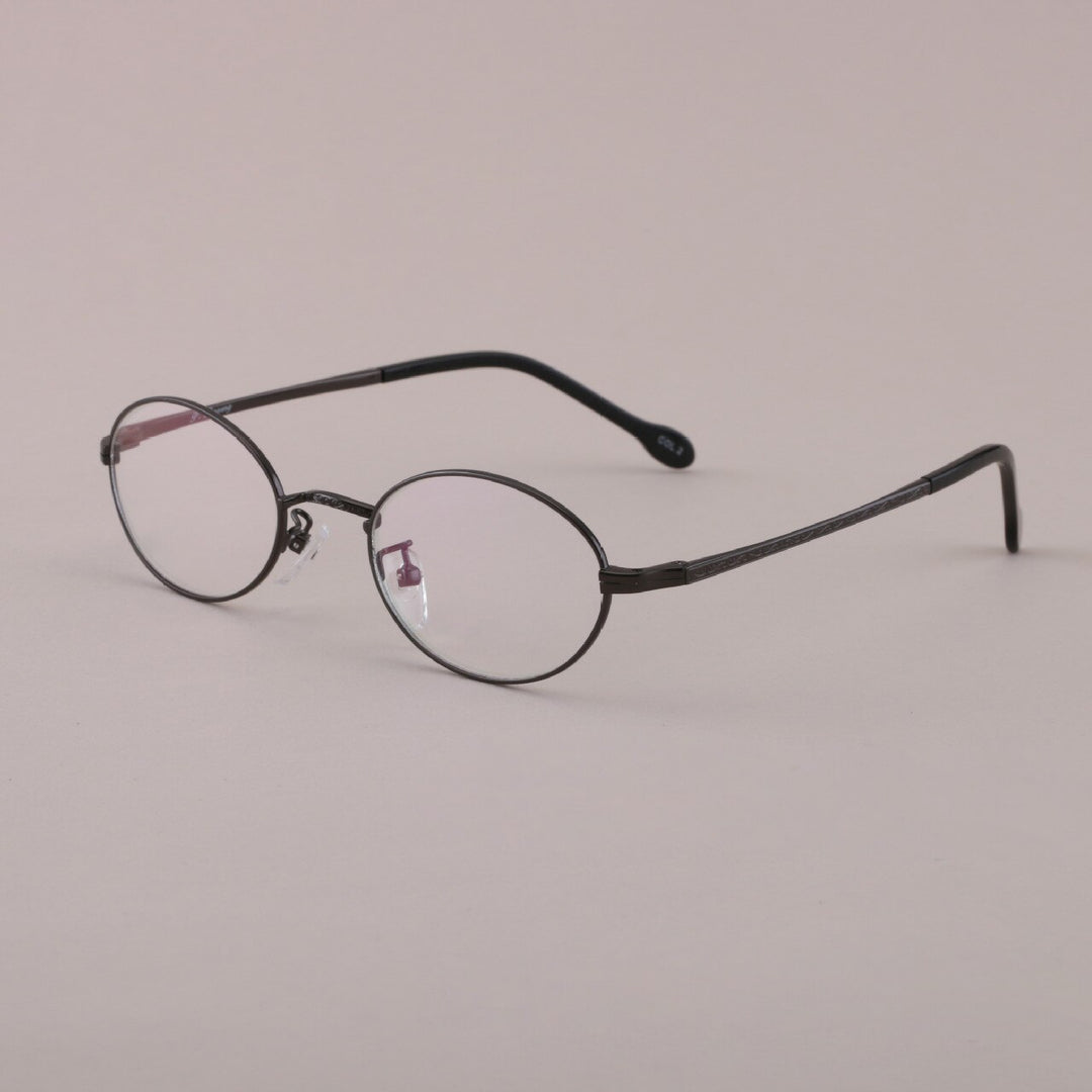 Cubojue Unisex Full Rim Oval Alloy Myopic Reading Glasses Reading Glasses Cubojue 0 anti blue light Black 