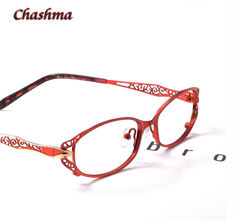 Chashma Ochki Women's Full Rim Oval Rectangle Stainless Steel Eyeglasses 8982 Full Rim Chashma Ochki   