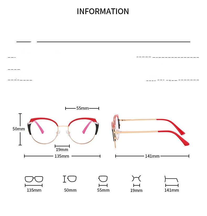 CCspace Women's Full Rim Square Tr 90 Titanium Eyeglasses 55383 Full Rim CCspace   