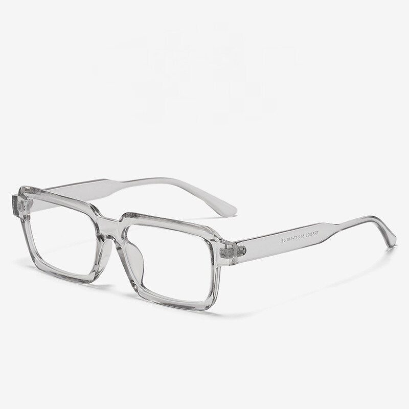 CCSpace Unisex Full Rim Square Tr 90 Titanium Eyeglasses 55477 Full Rim CCspace China Grey 