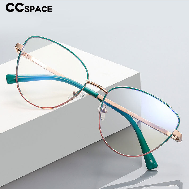 CCSpace Unisex Full Rim Square Cat Eye Spring Hinge Alloy Eyeglasses 56273 Full Rim CCspace   