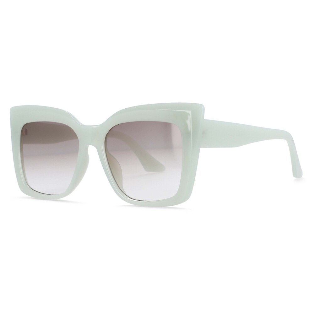 CCSpace Women's Full Rim Oversized Square Cat Eye Resin Frame Sunglasses 53288 Sunglasses CCspace Sunglasses green 53288 