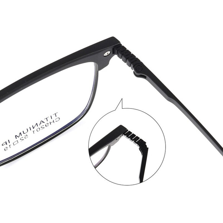 Handoer Men's Full Rim Square Titanium Eyeglasses 9201 Full Rim Handoer   