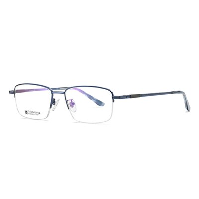 Ralferty Men's Semi Rim Square Titanium Eyeglass Dt902 Semi Rim Ralferty C102 Dark Blue China 