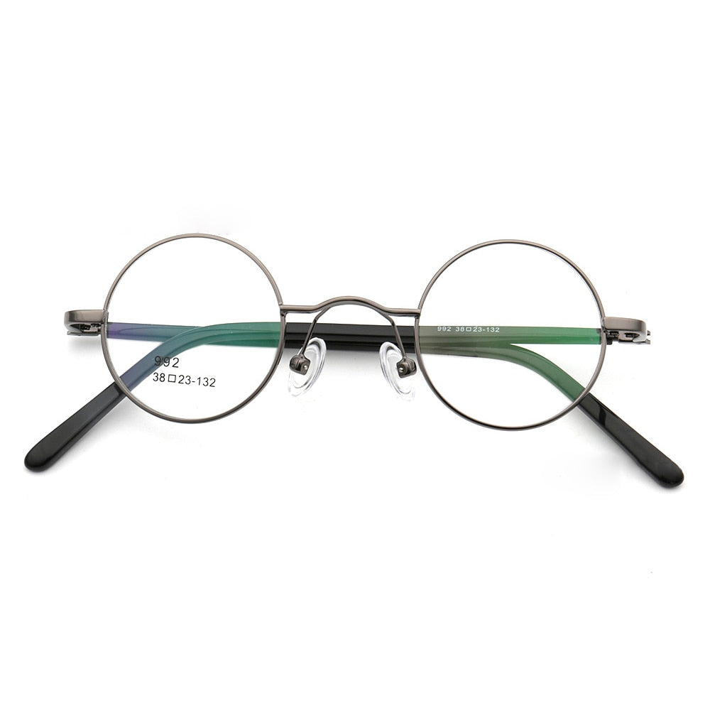 Cubojue Small Round Myopia Glasses Male Women 38mm Grade Optic Eyeglasses Frame Nerd Spectacles Anti Blue Light -100 150 200 250 Reading Glasses Cubojue no function lens 0 Gray 