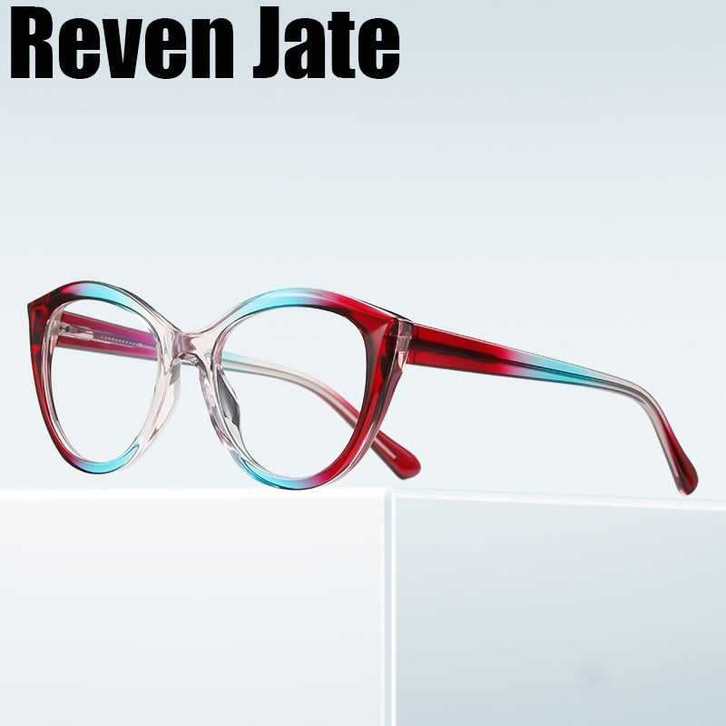 Reven Jate Women's Full Rim Oval Cat Eye Tr 90 Eyeglasses 2145 Full Rim Reven Jate   