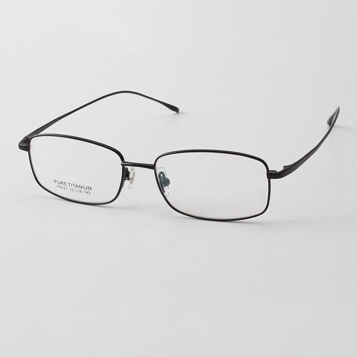Cubojue Unisex Full Rim Square 135mm Titanium Reading Glasses Reading Glasses Cubojue 0 Black 