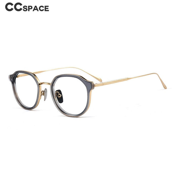 CCspace Unisex Full Rim Square Cat Eye Acetate Titanium Eyeglasses 55740 Full Rim CCspace   