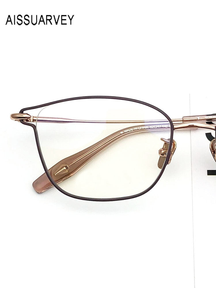 Aissuarvey Unisex Full Rim Titanium Acetate Round Irregular Frame Eyeglasses St1258 Full Rim Aissuarvey Eyeglasses   