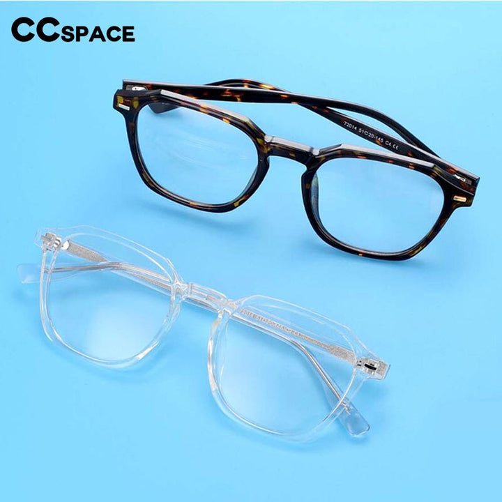 CCSpace Unisex Full Rim Square Rectangle Tr 90 Titanium Frame Eyeglasses 54313 Full Rim CCspace   