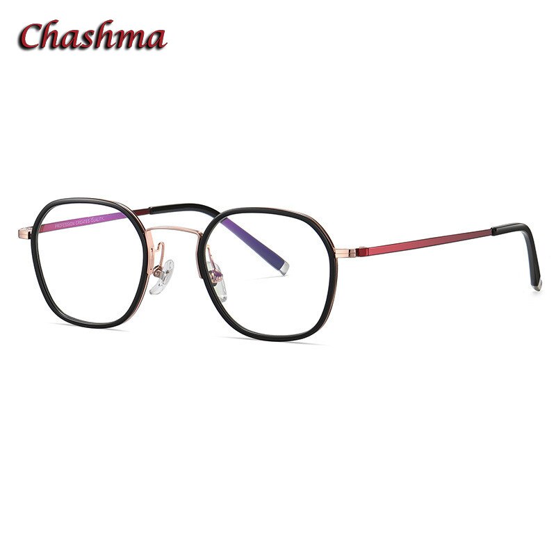 Chashma Ochki Unisex Full Rim Round Square Titanium Acetate Eyeglasses 2322 Full Rim Chashma Ochki   