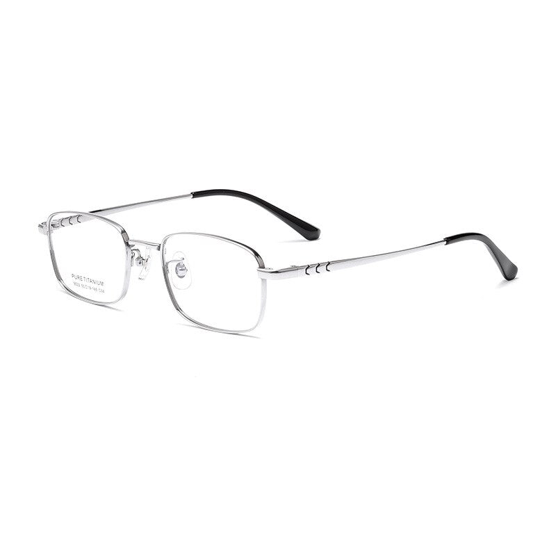 KatKani Unisex Full Rim Square Titanium Eyeglasses 9022yt Full Rim KatKani Eyeglasses Sliver  