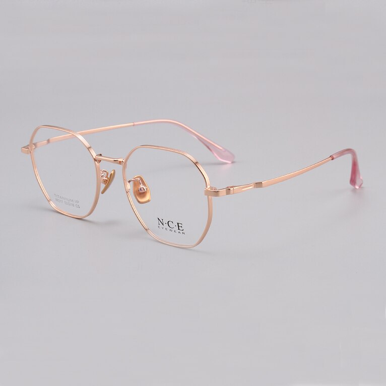 Zirosat Women's Full Rim Round Titanium Acetate Frame Eyeglasses 88317 Full Rim Zirosat rose-golden  