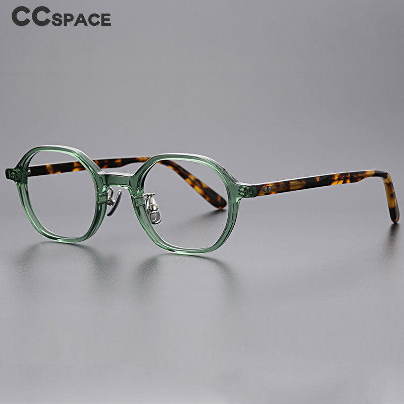 CCSpace Unisex Full Rim Square Round Acetate Eyeglasses 55672 Full Rim CCspace Green China 