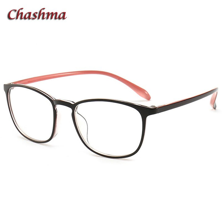 Chashma Unisex Full Rim TR 90 Resin Rectangle Frame Eyeglasses 6062 Full Rim Chashma Brown  