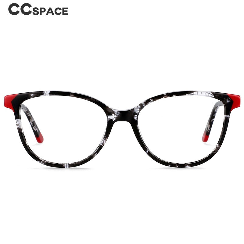 CCSpace Women's Full Rim Round Acetate Frame Eyeglasses 54552 Full Rim CCspace   