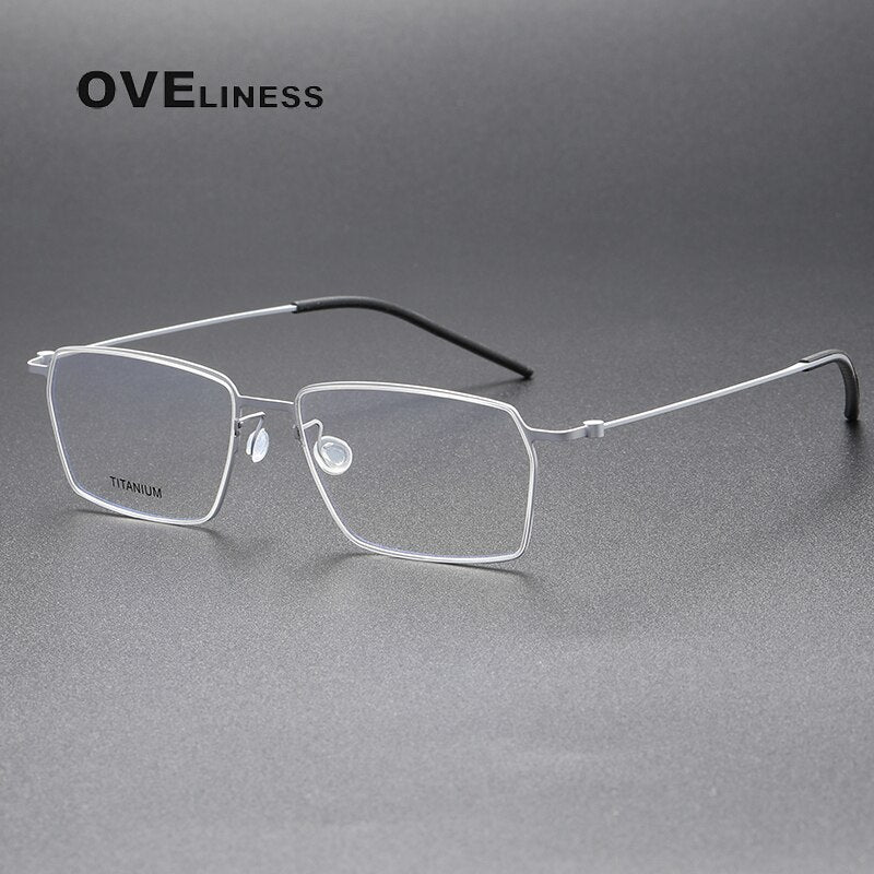 Oveliness Unisex Full Rim Square Titanium Eyeglasses 5509 Full Rim Oveliness silver  