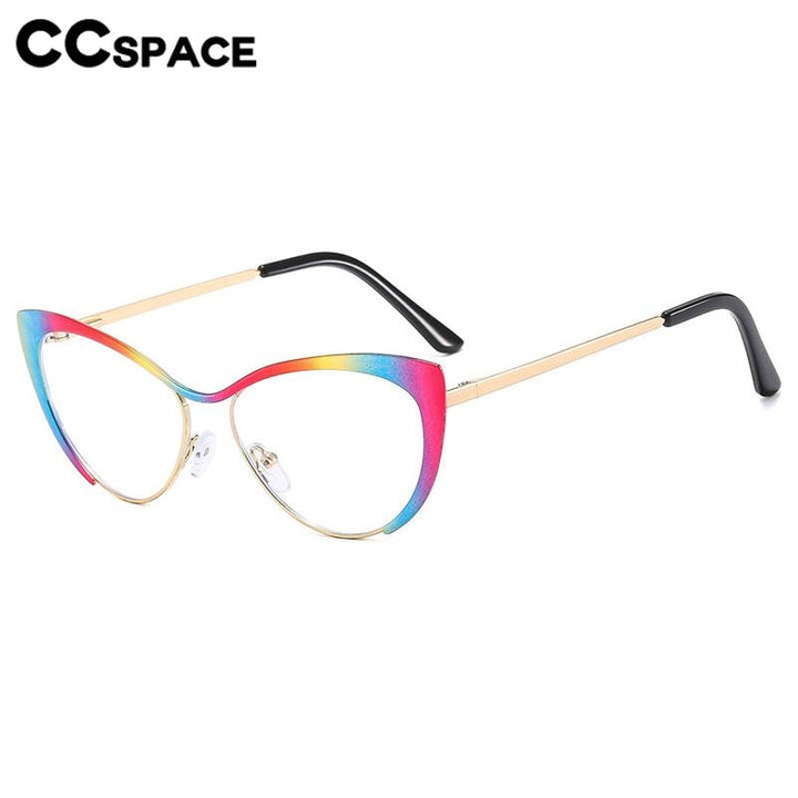 CCSpace Women's Full Rim Square Cat Eye Acetate Alloy Eyeglasses 56803 Full Rim CCspace   