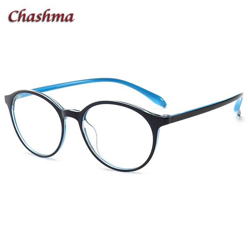 Chashma Ochki Unisex Full Rim Round Tr 90 Titanium Eyeglasses 6057 Full Rim Chashma Ochki Blue  