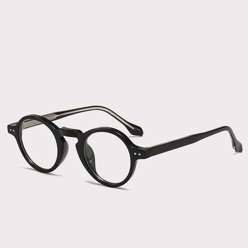 Cubojue Unisex Full Rim Small Round Tr 90 Titanium Hyperopic Reading Glasses Reading Glasses Cubojue   