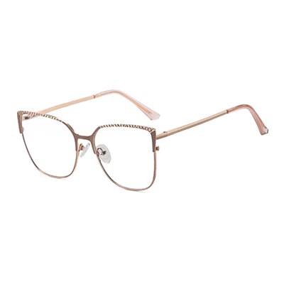 Ralferty Women's Full Rim Square Cat Eye Alloy Eyeglasses F91231 Full Rim Ralferty C3 Khaki China 