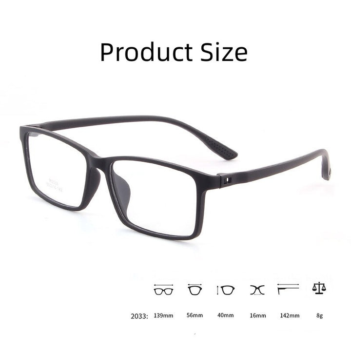KatKani Unisex Full Rim Square Tr 90 Hyperopic Reading Glasses 2033 Reading Glasses KatKani Eyeglasses   