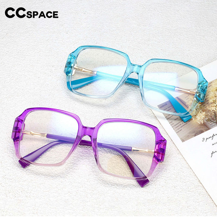 CCspace Women's Full Rim Square Tr 90 Titanium Frame Eyeglasses 54467 Full Rim CCspace   