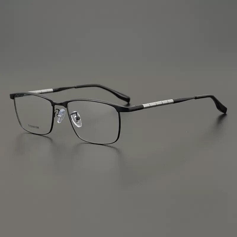 Gatenac Unisex Full Rim Irregular Square Titanium Eyeglasses Gxyj910 Full Rim Gatenac Black  