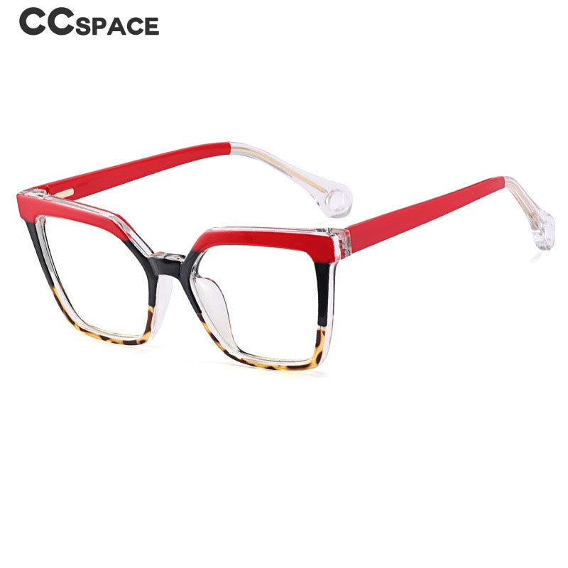 CCSpace Women's Full Rim Square Cat Eye Tr 90 Titanium Eyeglasses 54608 Full Rim CCspace   