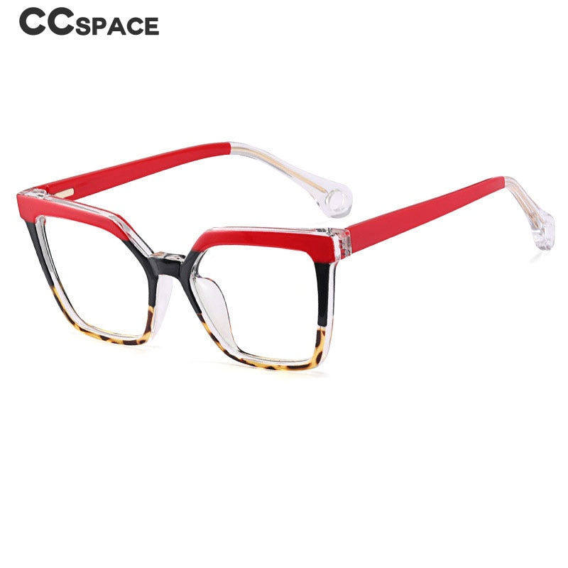 CCspace Women's Full Rim Square Cat Eye Tr 90 Titanium Eyeglasses 54608 Full Rim CCspace   