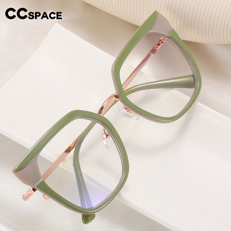 CCspace Women's Full Rim Square Cat Eye Tr 90 Titanium Eyeglasses 53254 Full Rim CCspace   