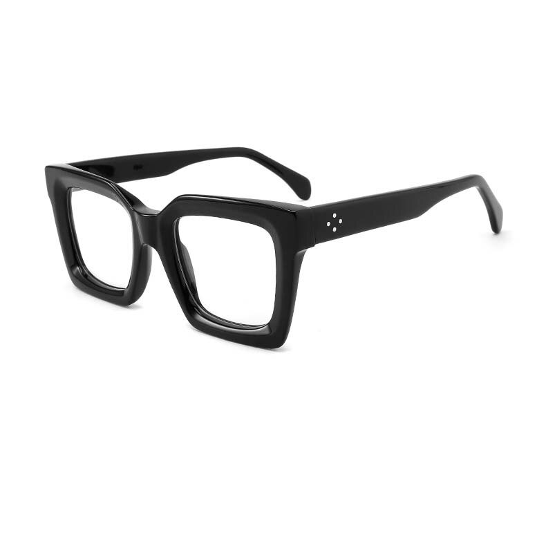 CCSpace Unisex Full Rim Square Cat Eye Acetate Eyeglasses 55026 Full Rim CCspace Black China 