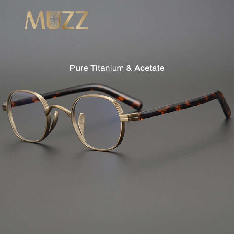Muzz Men's Full Rim Square Titanium Acetate Frame Eyeglasses 10518ym Full Rim Muzz   