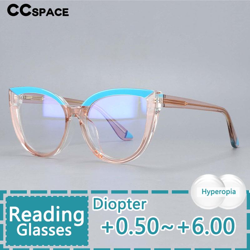 CCspace Women's Full Rim Cat Eye Tr 90 Titanium Reading Glasses R54637 Reading Glasses CCspace   
