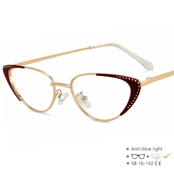 CCspace Unisex Full Rim Oval Cat Eye Acetate Alloy Eyeglasses 55413 Full Rim CCspace China TeaC4 