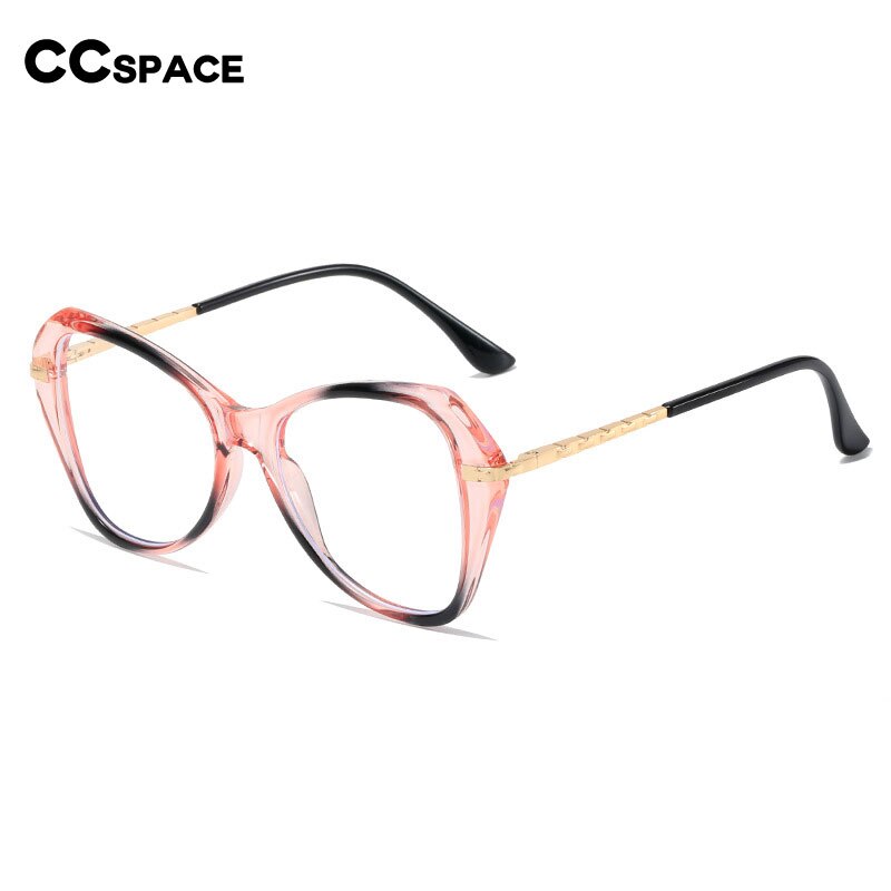 CCSpace Women's Full Rim Irregular Butterfly Tr 90 Titanium Eyeglasses 53321 Full Rim CCspace   