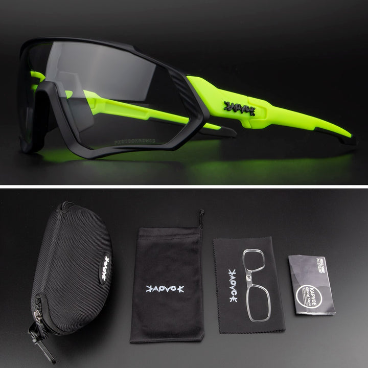 Kapvoe Unisex Full Rim Goggle Photochromic Cycling Sunglasses 9027 Sunglasses Kapvoe 20 China Photochromic-1Lens