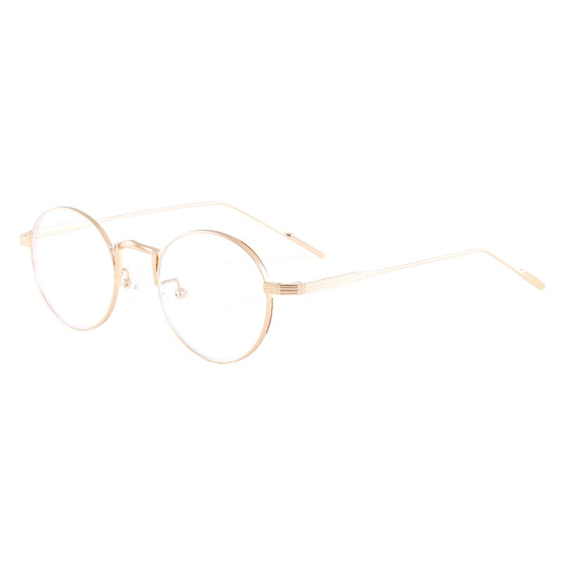 KatKani Unisex Full Rim Round Alloy Frame Eyeglasses 01131 Full Rim KatKani Eyeglasses Rose Gold  