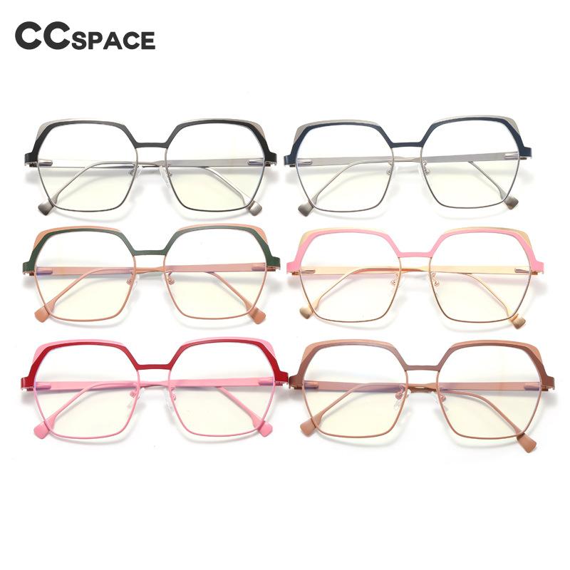 CCSpace Women's Full Rim Irregular Square Alloy Eyeglasses 55071 Full Rim CCspace   