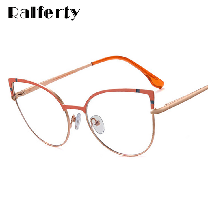 Ralferty Women's Full Rim Square Cat Eye Tr 90 Acetate Alloy Eyeglasses F95993 Full Rim Ralferty   