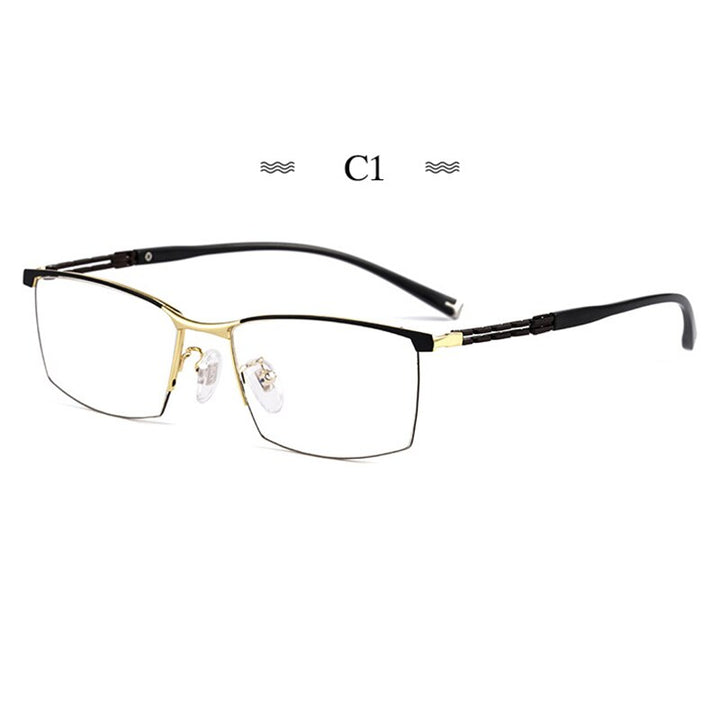 Hotochki Men's Full Rim Square Tr 90 Titanium Frame Eyeglasses T8605t Full Rim Hotochki C1  