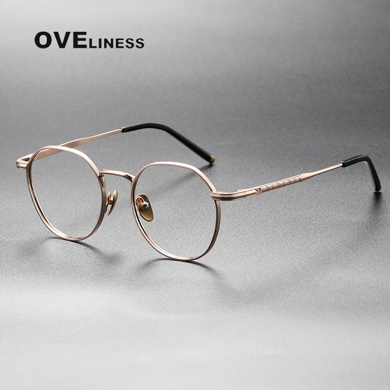 Oveliness Unisex Full Rim Round Square Titanium Eyeglasses Mira Full Rim Oveliness rose gold  
