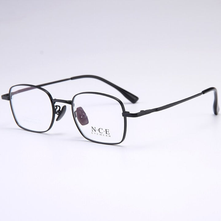 Bclear Unisex Full Rim Small Square Titanium Frame Eyeglasses Sc88300 Full Rim Bclear black  