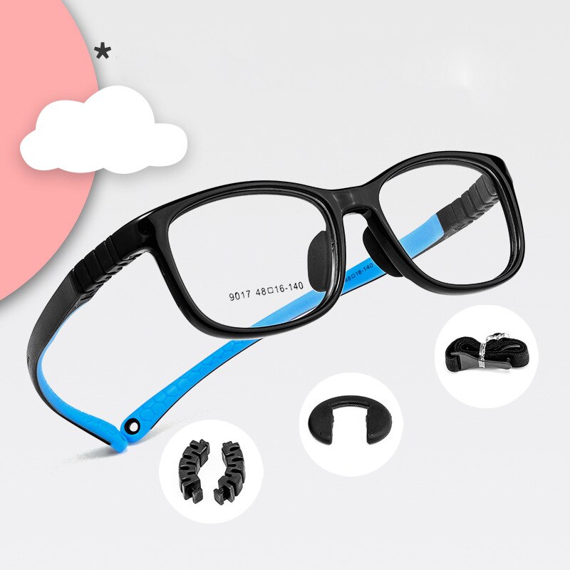 Yimaruili Unisex Children's Full Rim Square Tr 90 Silicone Screwless Eyeglasses 901et Full Rim Yimaruili Eyeglasses   