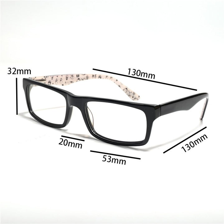 Cubojue Unisex Full Rim Small Rectangle Tr 90 Titanium Hyperopic Reading Glasses 305921 Reading Glasses Cubojue   