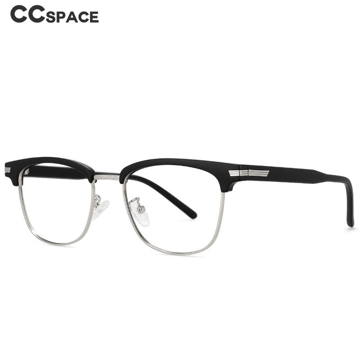 CCspace Unisex Full Rim Square Tr 90 Alloy Eyeglasses 55867 Full Rim CCspace   